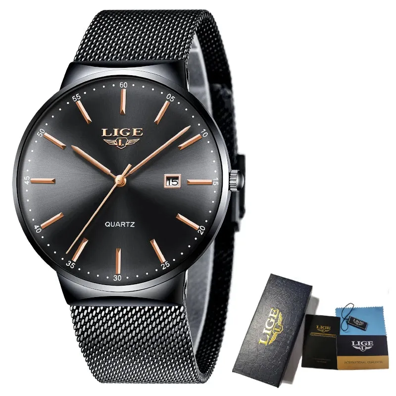 Ultra Thin Watch - Man Waterproof Date Quartz Wrist Watch