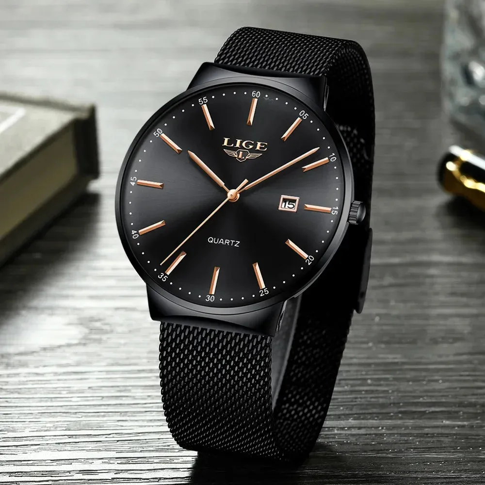 Ultra Thin Watch - Man Waterproof Date Quartz Wrist Watch
