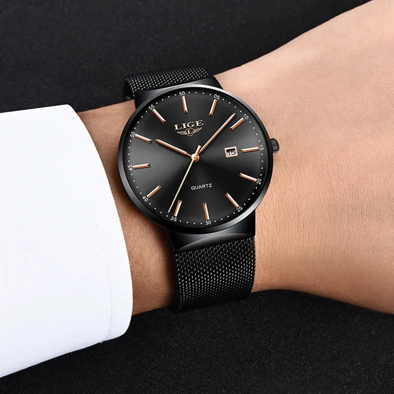 Ultra Thin Watch - Man Waterproof Date Quartz Wrist Watch