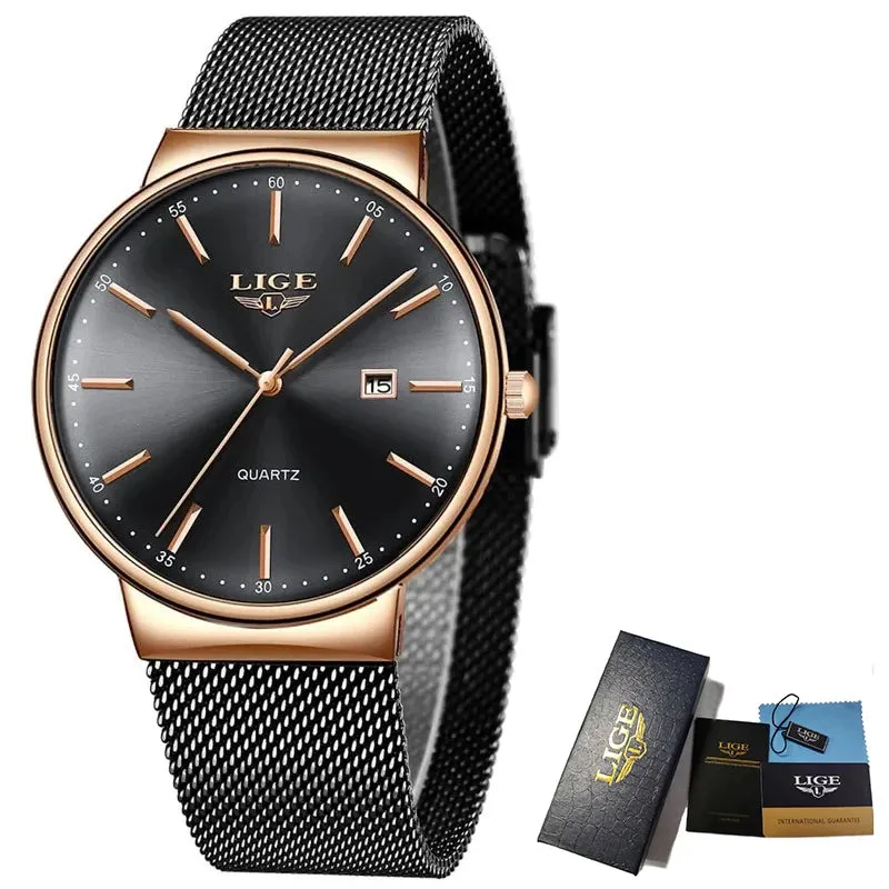 Ultra Thin Watch - Man Waterproof Date Quartz Wrist Watch
