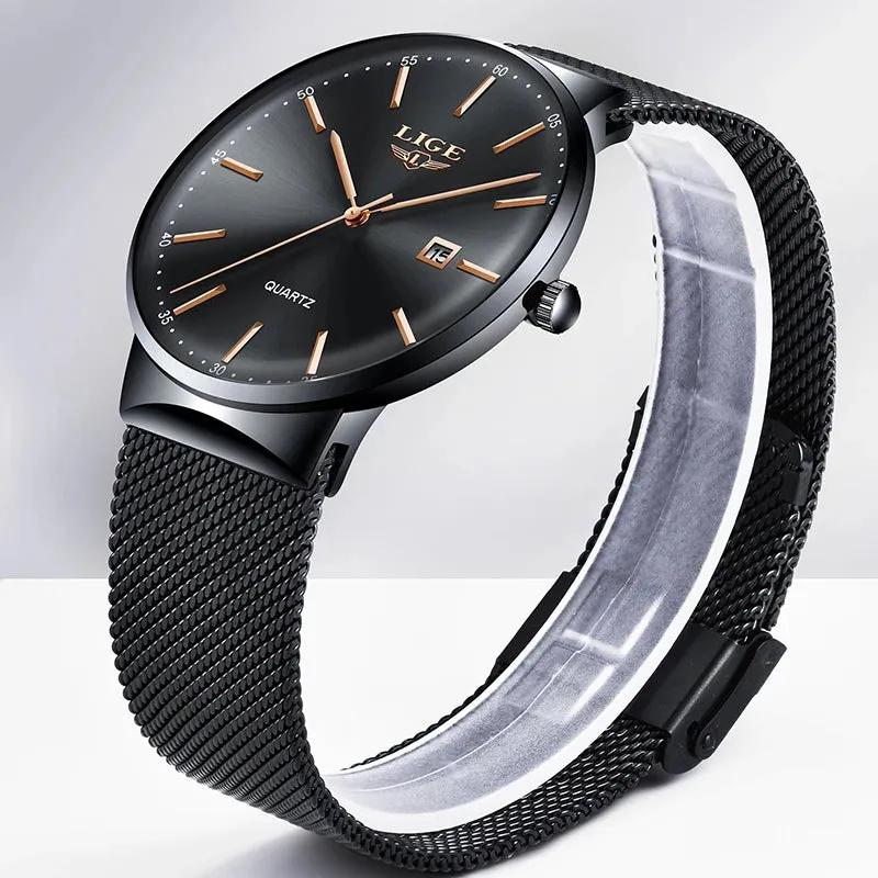 Ultra Thin Watch - Man Waterproof Date Quartz Wrist Watch