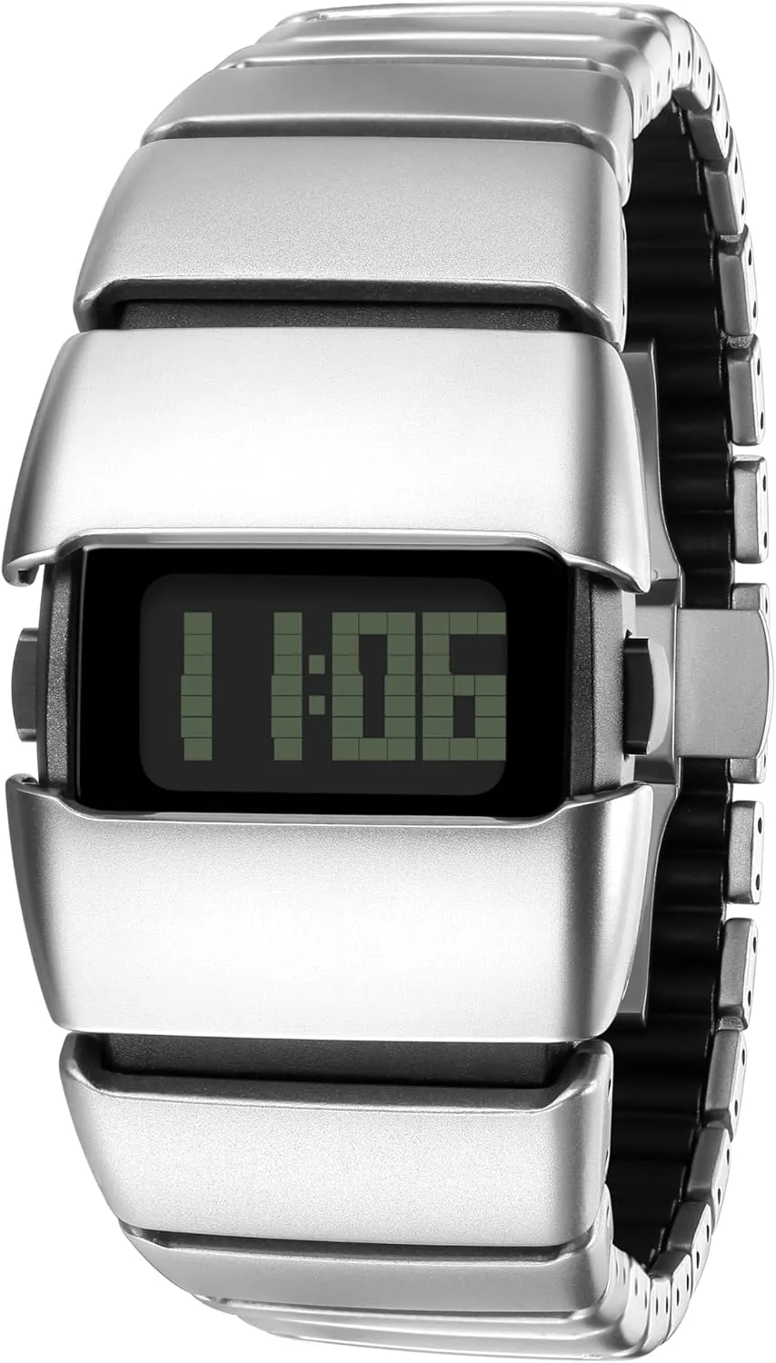 Unique Metal Wristwatch, Stainless Steel Men's Digital Watches,Y2K Watches for Men,3ATM Waterproof
