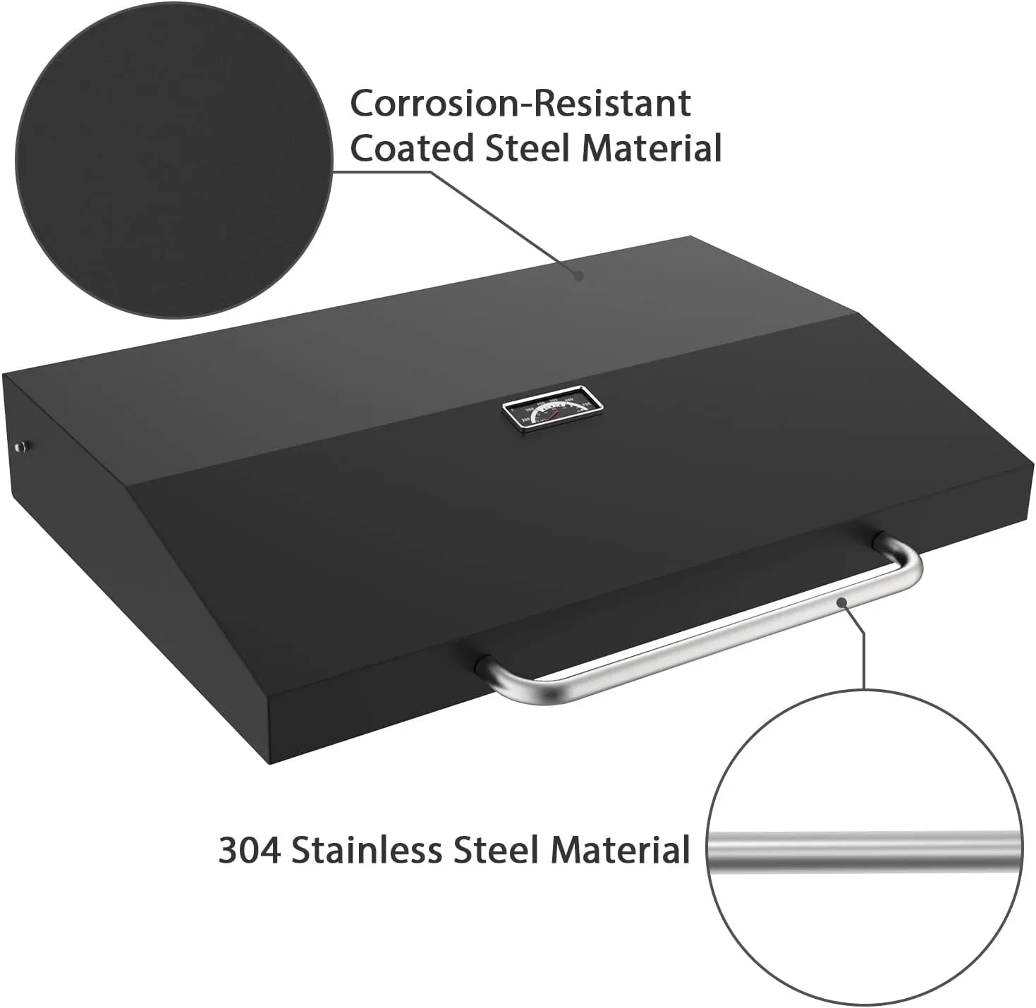 Upgrade Hinged Lid w/Thermometer for Blackstone 28'' Griddle Hard Cover Flat Top Lid for Blackstone 1517 1605 1853 1856 1839 2145 1803 1885 1983 1924 2094 28" Blackstone Griddle Cover