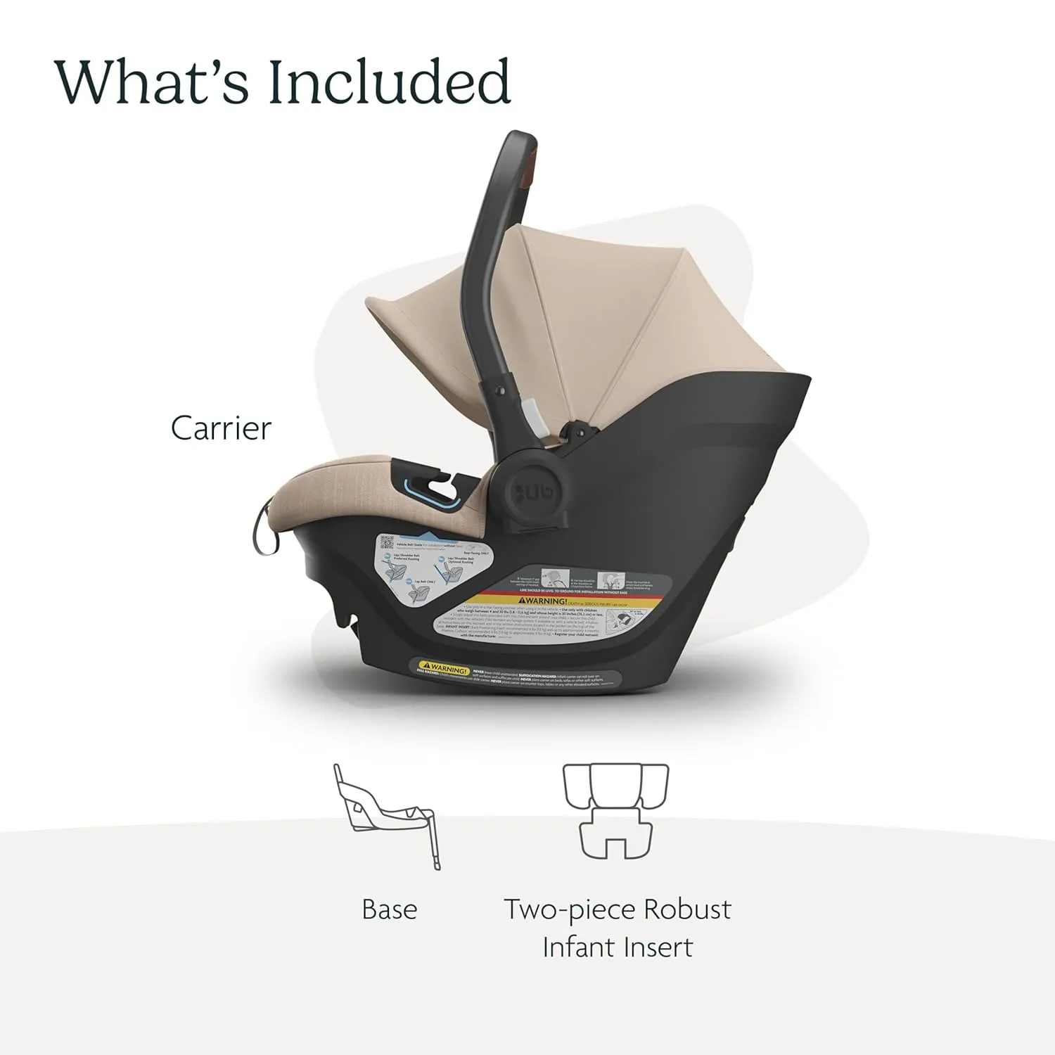 UPPAbaby Aria Lightweight Infant Car Seat/Just Under 6 lbs for Easy Portability/Base with Load Leg   Infant Insert Included/Direct Stroller Attachment/Declan (Oat Mélange/Chestnut Leather)