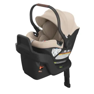 UPPAbaby Aria Lightweight Infant Car Seat/Just Under 6 lbs for Easy Portability/Base with Load Leg   Infant Insert Included/Direct Stroller Attachment/Declan (Oat Mélange/Chestnut Leather)