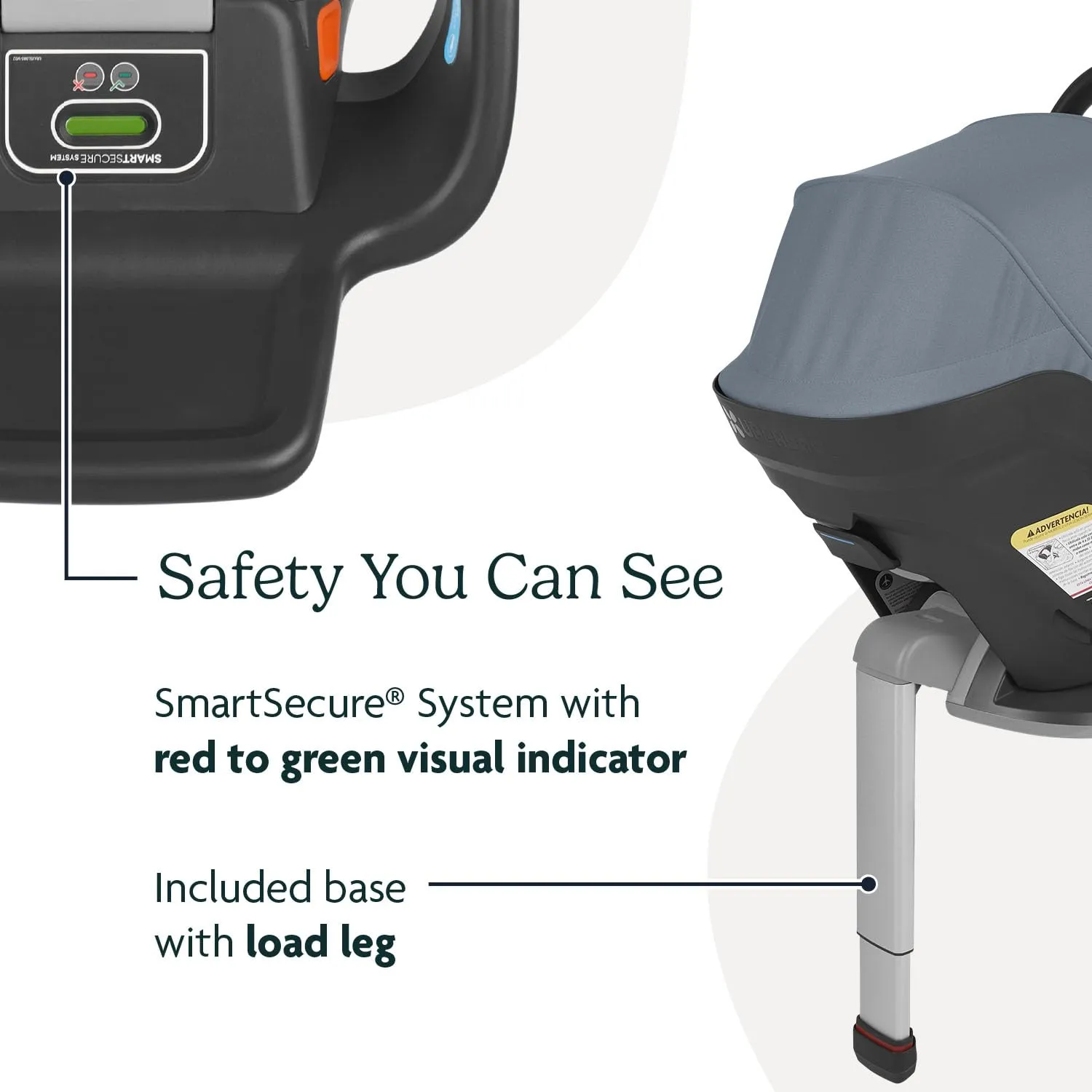 UPPAbaby Mesa Max Infant Car Seat/Base with Load Leg and Robust Infant Insert Included/Innovative Safety Features   Simple Installation/Direct Stroller Attachment/Gregory (Blue Mélange)