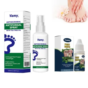 vamy Foot Care Kit. Oregano oil drops & Foot Spray with Tea Tree Oil.