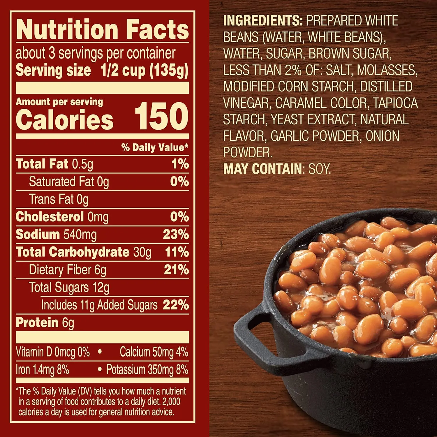 Van Camp's Original Baked Beans, Canned Beans, 15 OZ (Pack of 12)