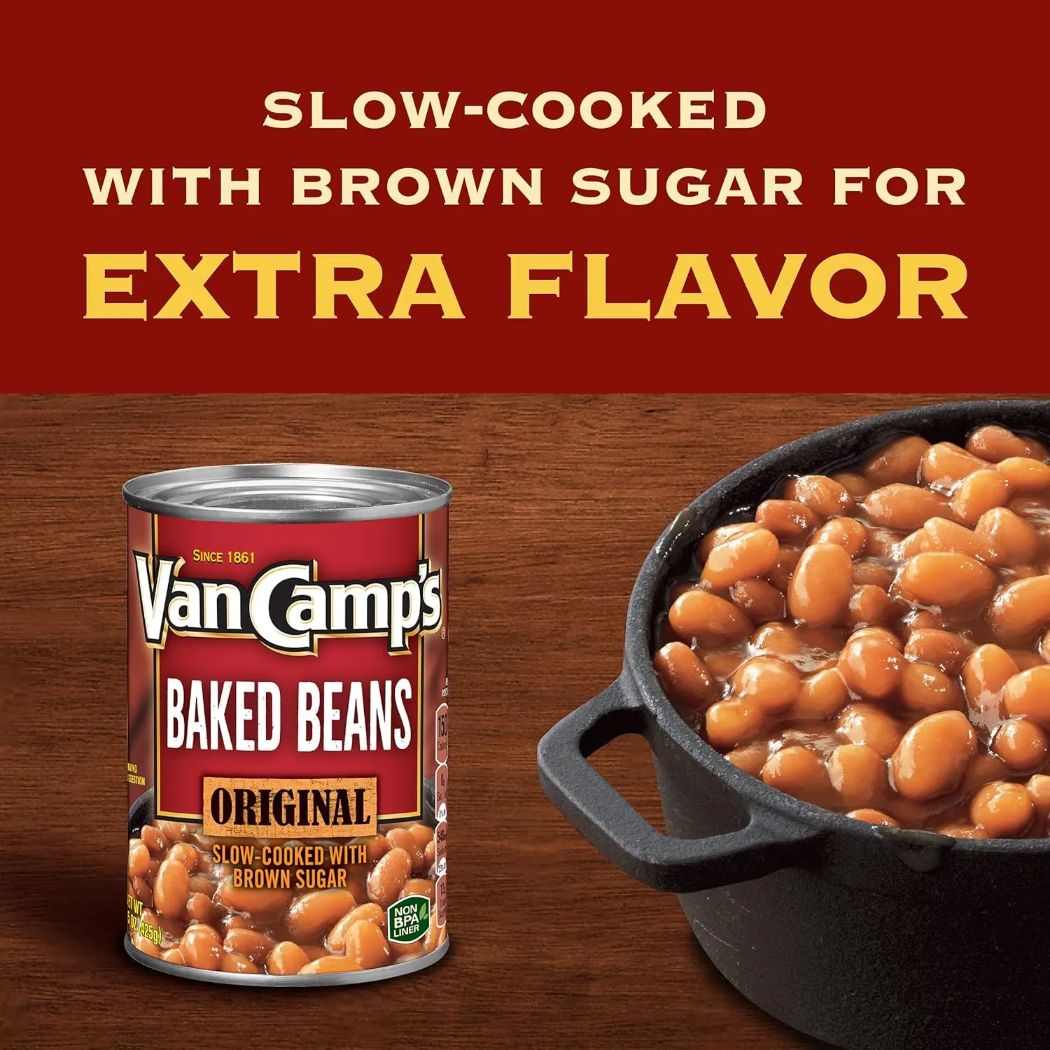 Van Camp's Original Baked Beans, Canned Beans, 15 OZ (Pack of 12)