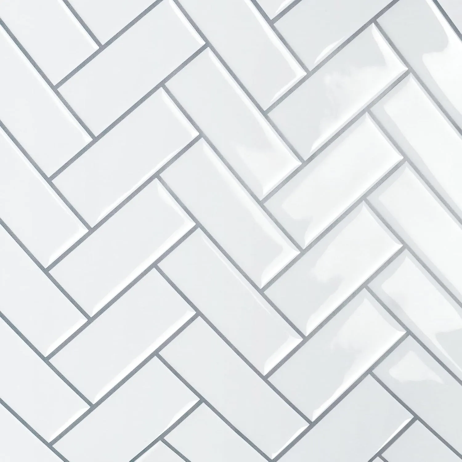 VaryPaper 20 Sheets White Herringbone Peel and Stick Backsplash 12''x12'' Back Splash Stick on Tiles for Kitchen Bathroom Waterproof Removable Vinyl Backsplash Self Adhesive Chevron Wall Tile Sticker