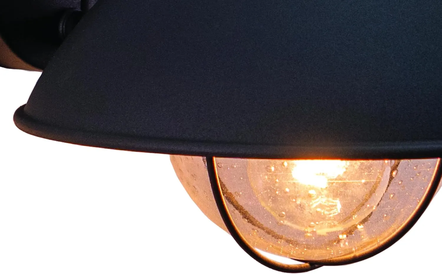 VAXCEL Harwich 1 Light Black Coastal Barn Dome Outdoor Wall Lantern Clear Glass