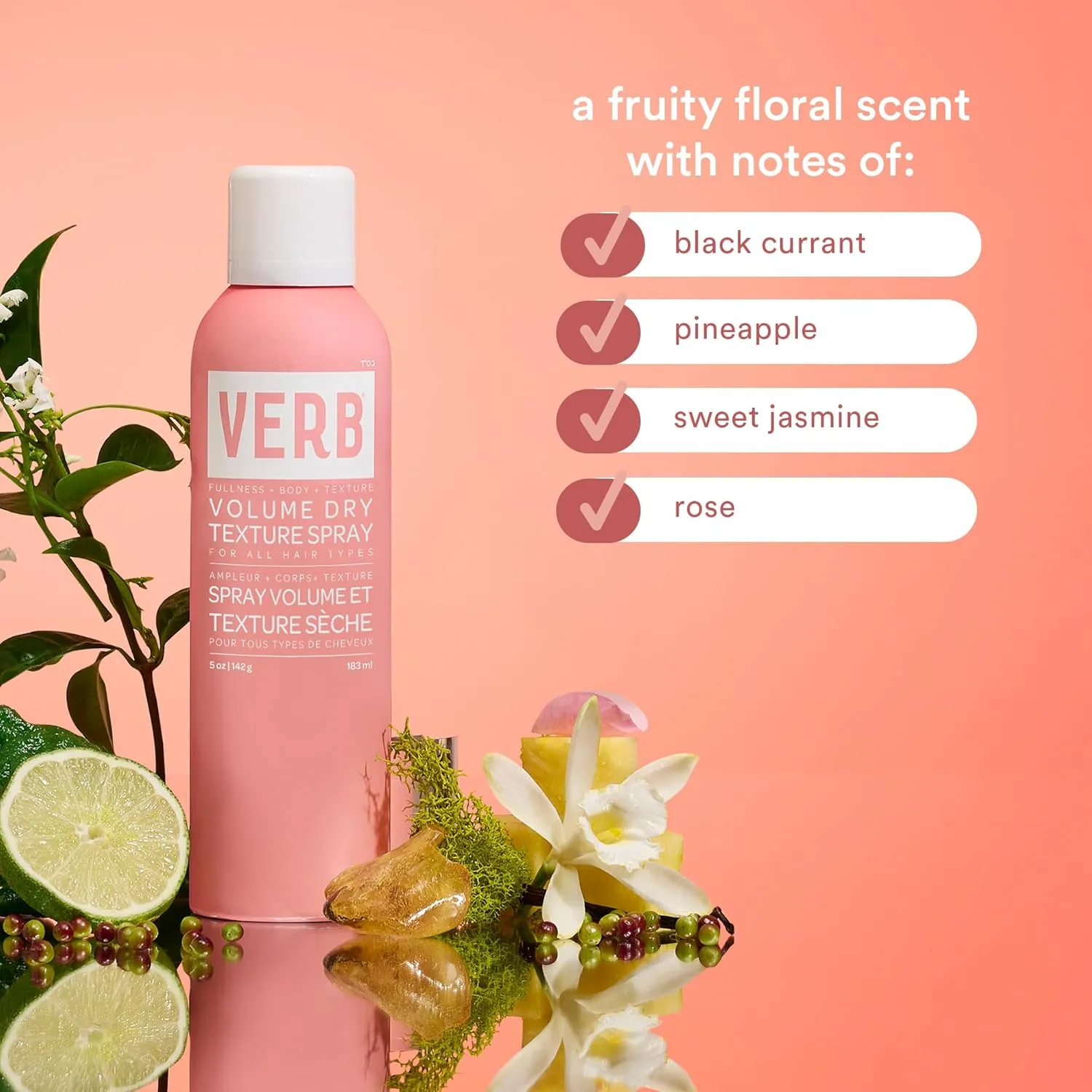 VERB Volume Dry Texture Spray- Boosts Volume, Adds Fullness & Weightless Grit - Sulfate, Paraben and Gluten Free