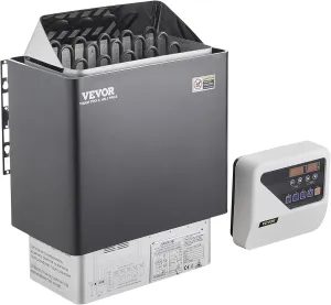 VEVOR Sauna Heater, 9KW 220V Electric Sauna Stove, Steam Bath Sauna Heater with External Digital Controller, 3h Timer & Adjustable Temp for Max. 317-459 Cubic Feet, Home Hotel Spa Shower FCC Certify