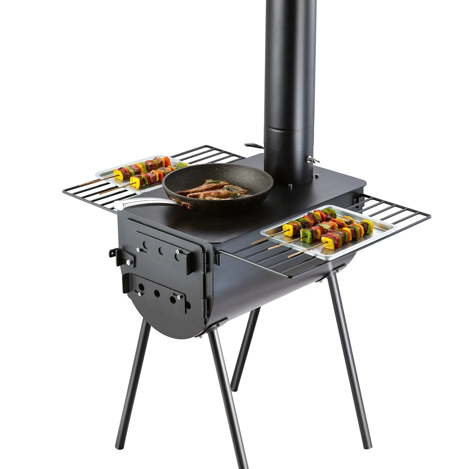 VEVOR Wood Stove, 118 inch, Alloy Steel Camping Tent Stove with Chimney Pipes & Gloves