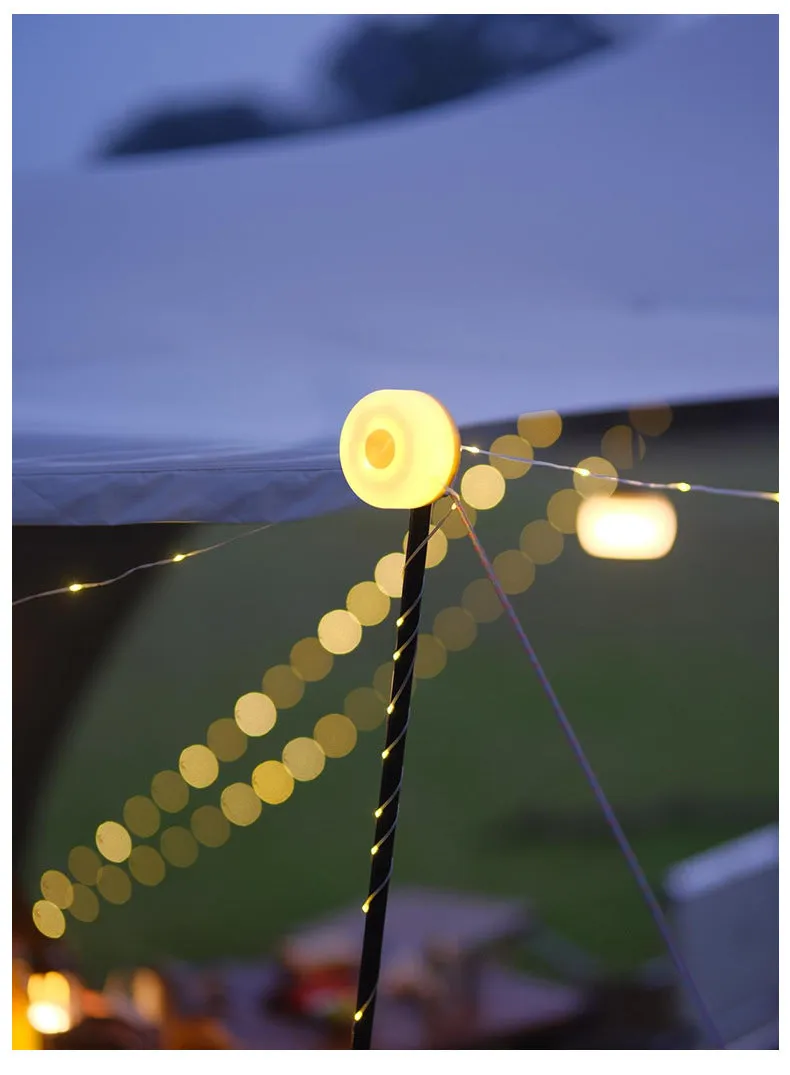 Vidalido Camping Led Strip Light Portable Lightweight Retractable Rechargeable Outdoor Waterproof String Atmosphere Ambient Lighting 8M 1800mAh USB Type C Charging Battery