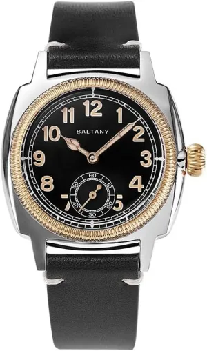 Vintage Mens Dress Watches, 1926s Cushion Leather Watch for Men with 316L Stainless Steel Case