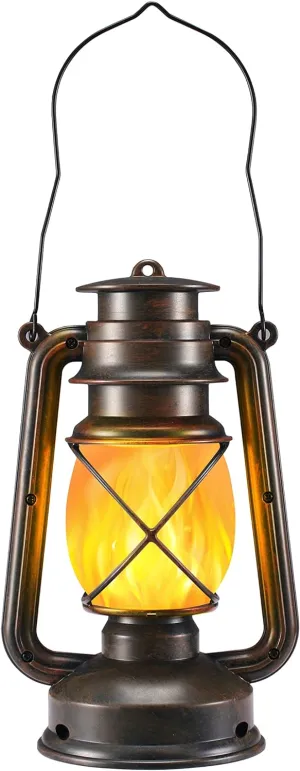 VIVID FLAME LED Lantern - Outdoor & Garden Decoration, Vintage LED Flame Effect