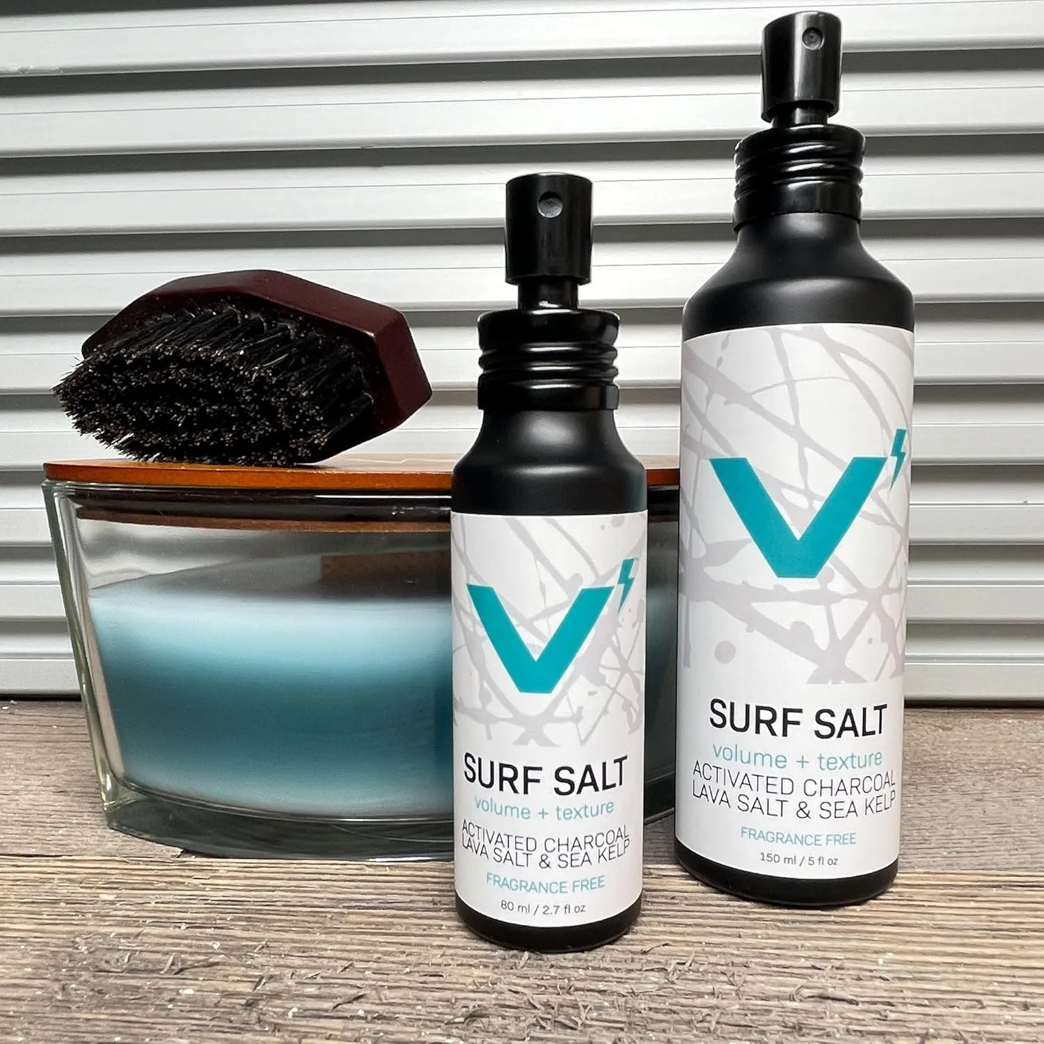VOLT Surf Sea Salt Spray for Hair & Beard – Natural Volumizing & Texturizing Spray with Activated Charcoal, Kaolin & Sea Kelp – Aerosol-Free, Travel-Size, Aluminum Bottle - Outback, 5 Fl Oz (150ml)