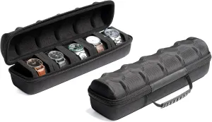 watch case for travel and storage (5 slots black)