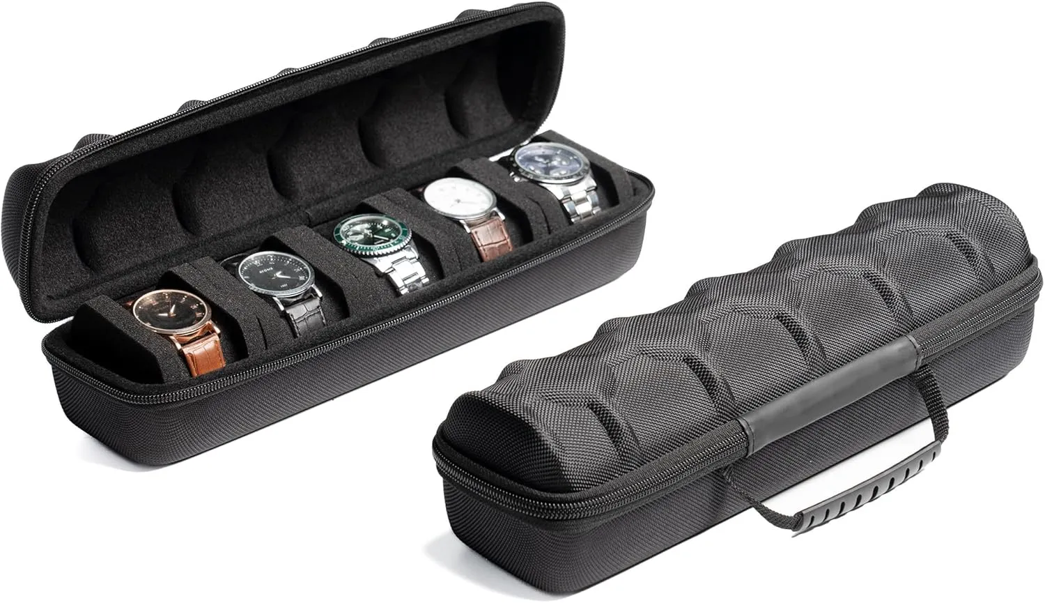watch case for travel and storage (5 slots black)