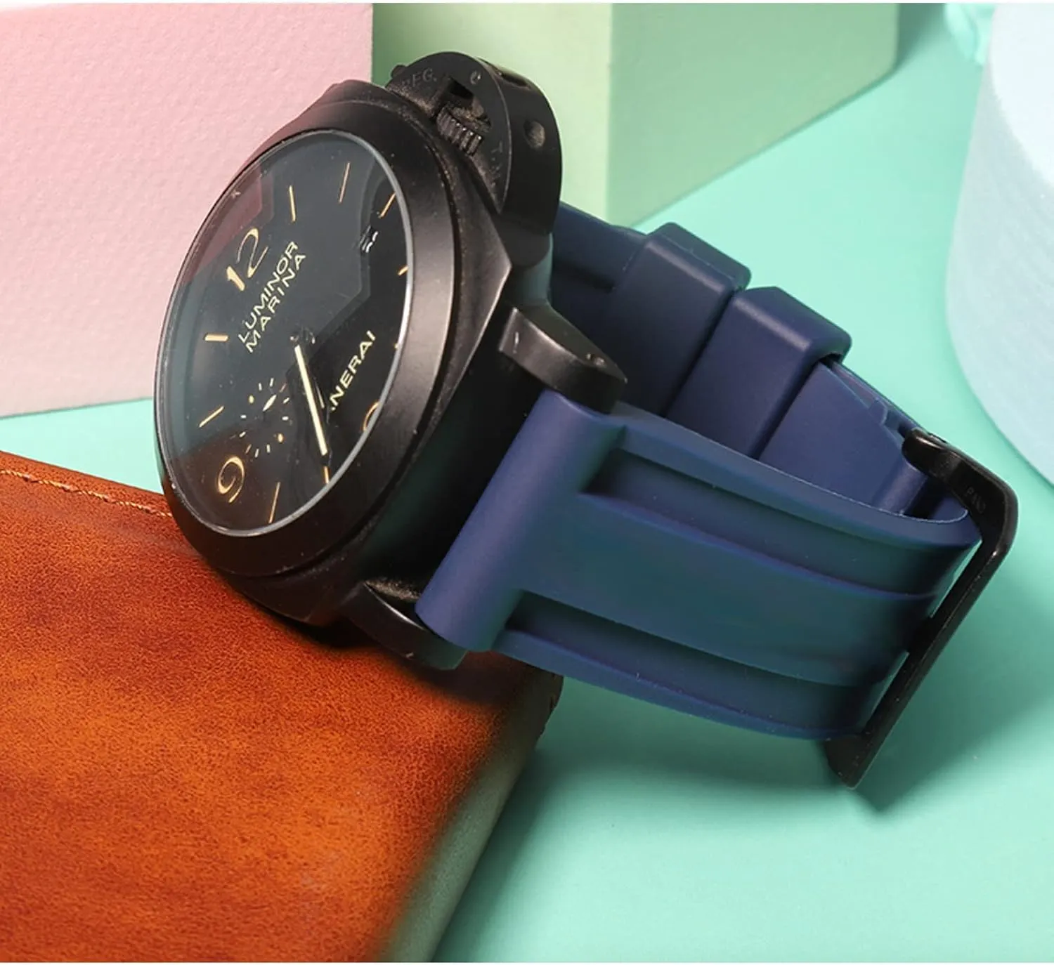 Watch Strap for PANERAI Wristwatch Straps Silicon Rubber Watch Band Replacement with Tool Accessories