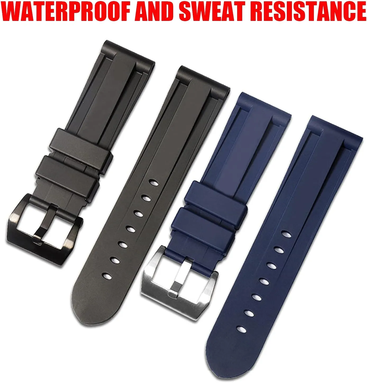 Watch Strap for PANERAI Wristwatch Straps Silicon Rubber Watch Band Replacement with Tool Accessories