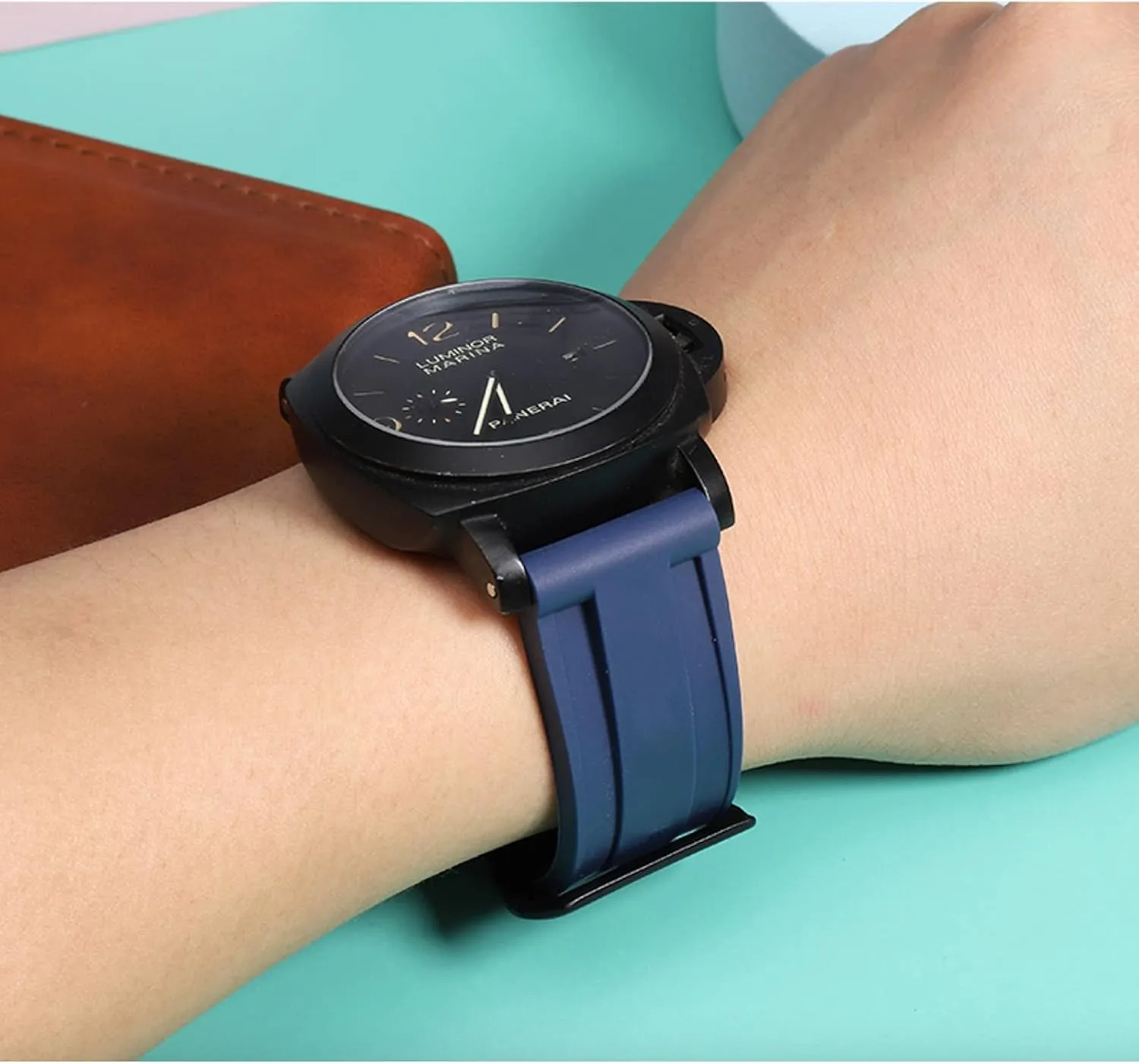 Watch Strap for PANERAI Wristwatch Straps Silicon Rubber Watch Band Replacement with Tool Accessories