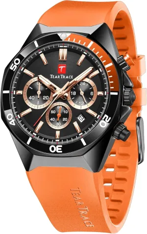 Watches for Men Luxury Chronograph 3ATM Waterproof Quartz Sport Wrist Watches Multifunctional with Silicone Strap Casual Work Mens Watches