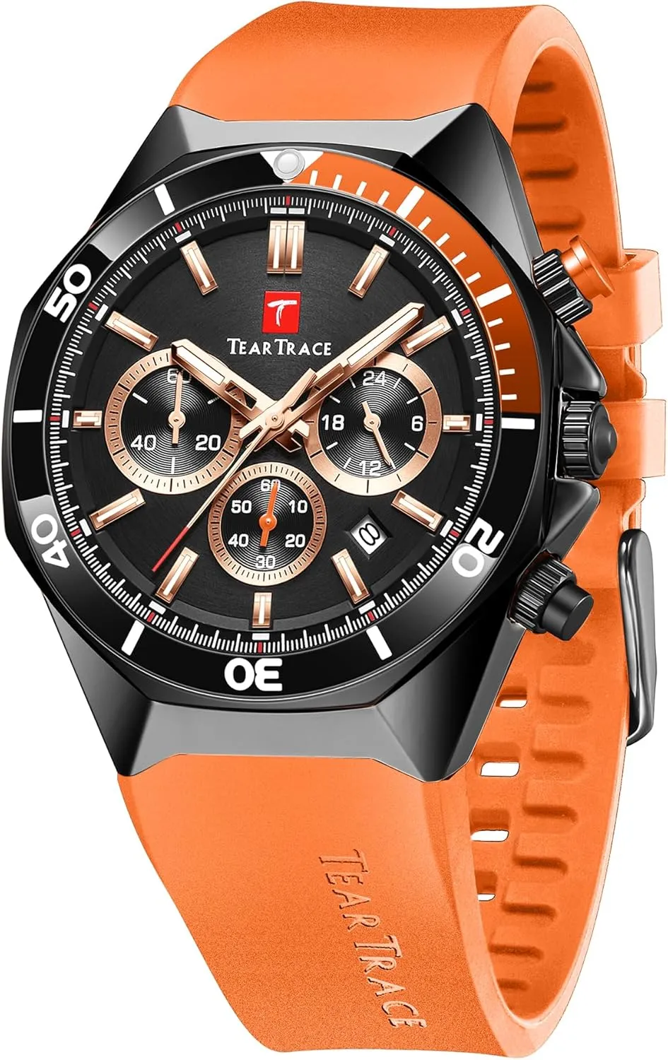 Watches for Men Luxury Chronograph 3ATM Waterproof Quartz Sport Wrist Watches Multifunctional with Silicone Strap Casual Work Mens Watches