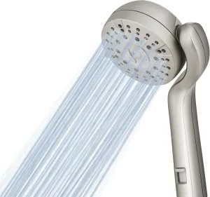 Waterpik Transform Pivoting RV Shower Head with Ultra-Flexible Hose and Pause Switch, Great for Campers, Trailers, Boats, 5-Mode with High Pressure Sprays, Brush Nickel, PHR-559E