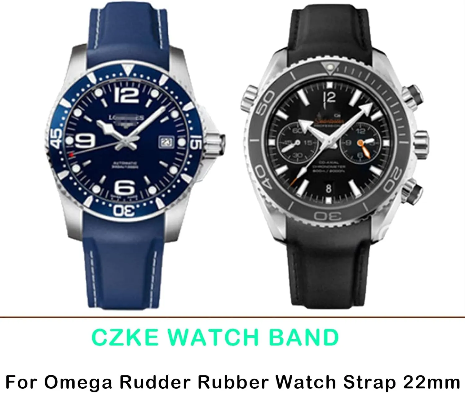 Waterproof Silicone Watch Band For Omega Comas Strap Meidus Rudder Rubber Watch Strap 22mm