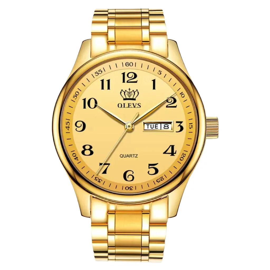 Waterproof Watch Men's Watch Calendar Middle-aged And Elderly Digital Quartz Watch