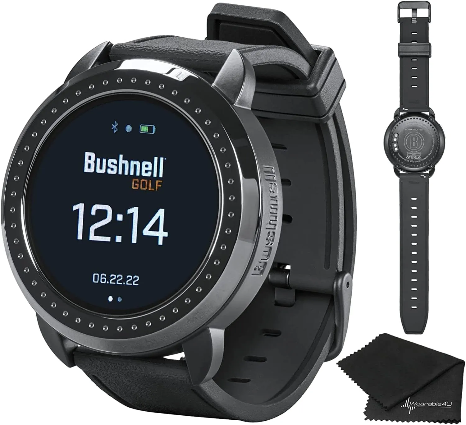Wearable4U - Bushnell iON Elite Black Golf GPS Watch with Cloth Bundle