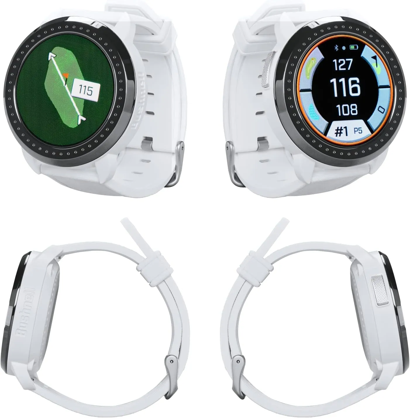 Wearable4U - Bushnell iON Elite White Golf GPS Watch with Cloth Bundle
