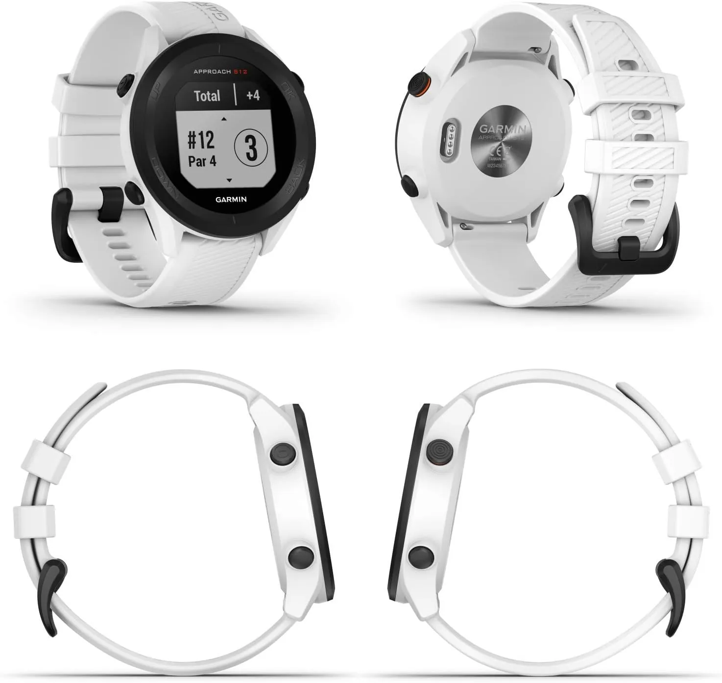 Wearable4U - Garmin Approach S12 Premium GPS Golf Watch, White with Power Pack Bundle