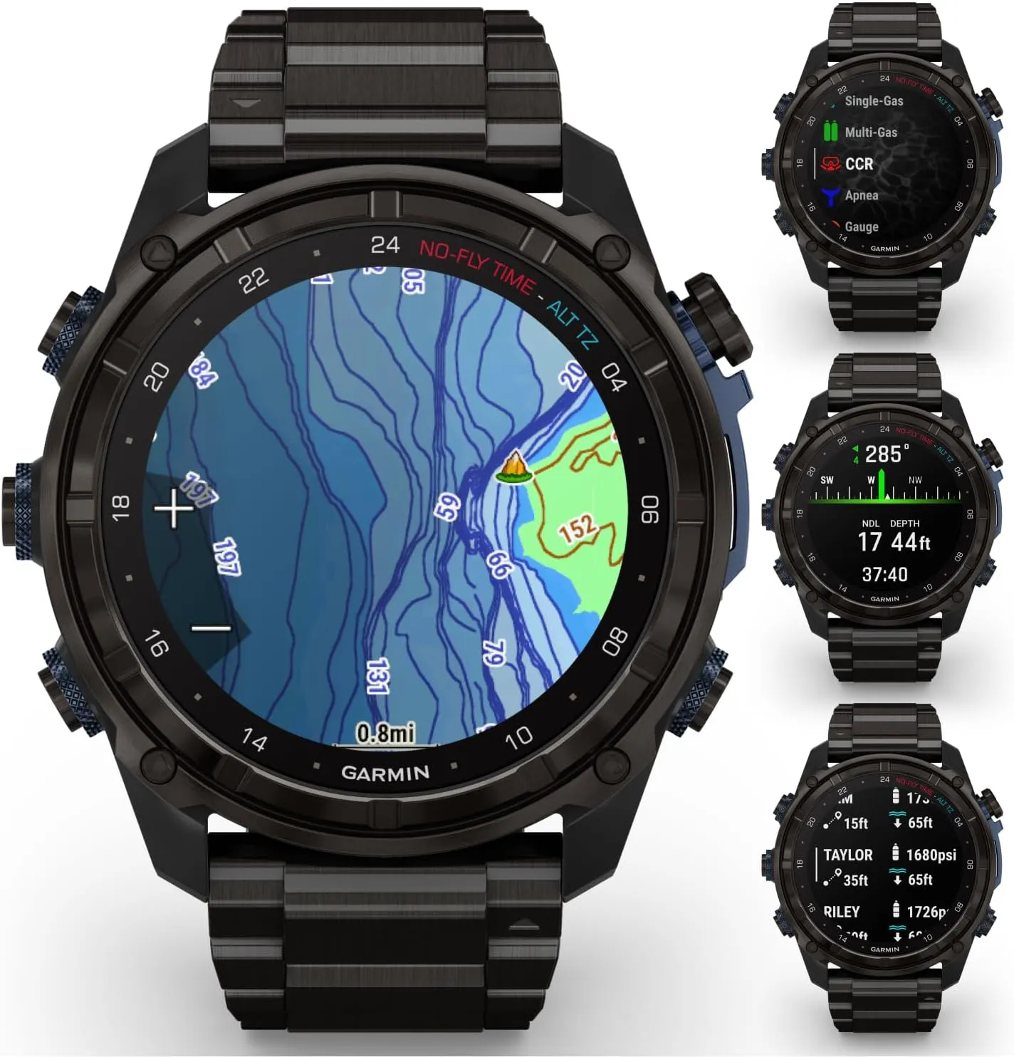 Wearable4U Garmin Descent Mk3 & Mk3i 51 mm & 43 mm w/T2 Transceiver: Titanium Dive Computer | Up to 25 Days Battery Life, AMOLED Display, GPS Smartwatch & Gift Bundle (010-02752-13)