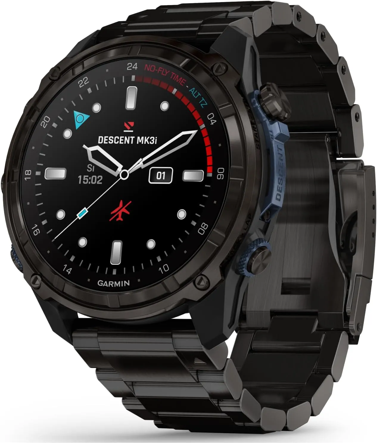 Wearable4U Garmin Descent Mk3 & Mk3i 51 mm & 43 mm w/T2 Transceiver: Titanium Dive Computer | Up to 25 Days Battery Life, AMOLED Display, GPS Smartwatch & Gift Bundle (010-02752-13)