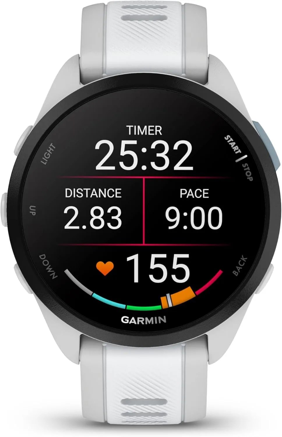Wearable4U - Garmin Forerunner 165 Running Smartwatch, Colorful AMOLED Touchscreen, Training Metrics and Recovery Insights Includes PowerPack and Adapters Bundle, Mist Gray/Whitestone