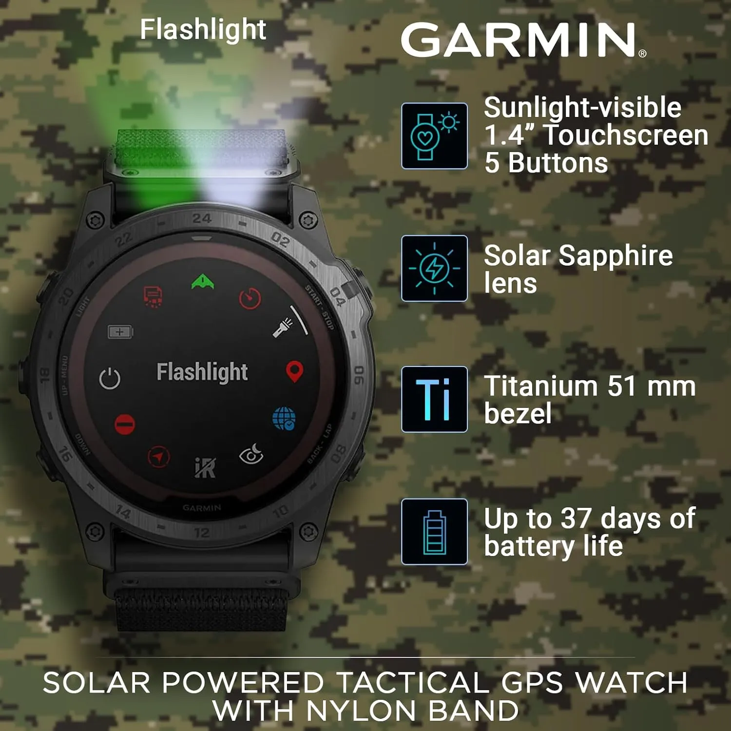 Wearable4U - Garmin tactix 7 Pro GPS Tactical Smartwatch with Bundle (tactix 7 Pro, Black Earbuds)