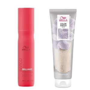 Wella Professionals Color Fresh Mask, Pearl Blonde, Natural Shade, Temporary Color, Damage Free, Color-Depositing Hair Mask With Avocado Oil   Invigo Brilliance Miracle BB Color Protection Spray