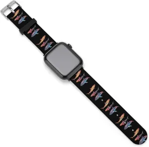 Whale Shark Colorful Fantasy Soft Silicone Watch Band Compatible with IWatch Breathable Adjustable Sport Strap