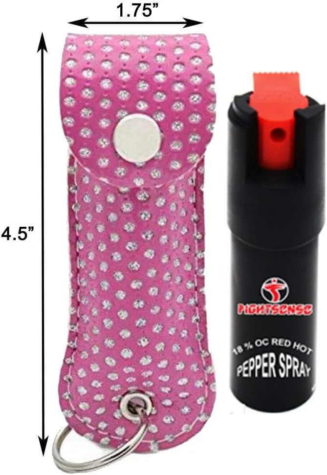 Wholesale Lot Pepper Spray Maximum Strength 1/2 oz Compact Size Police Grade Formula Best Self Defense Tool for Women with Leather Case