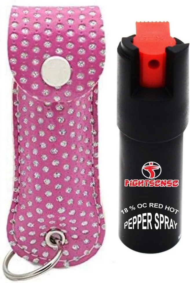 Wholesale Lot Pepper Spray Maximum Strength 1/2 oz Compact Size Police Grade Formula Best Self Defense Tool for Women with Leather Case