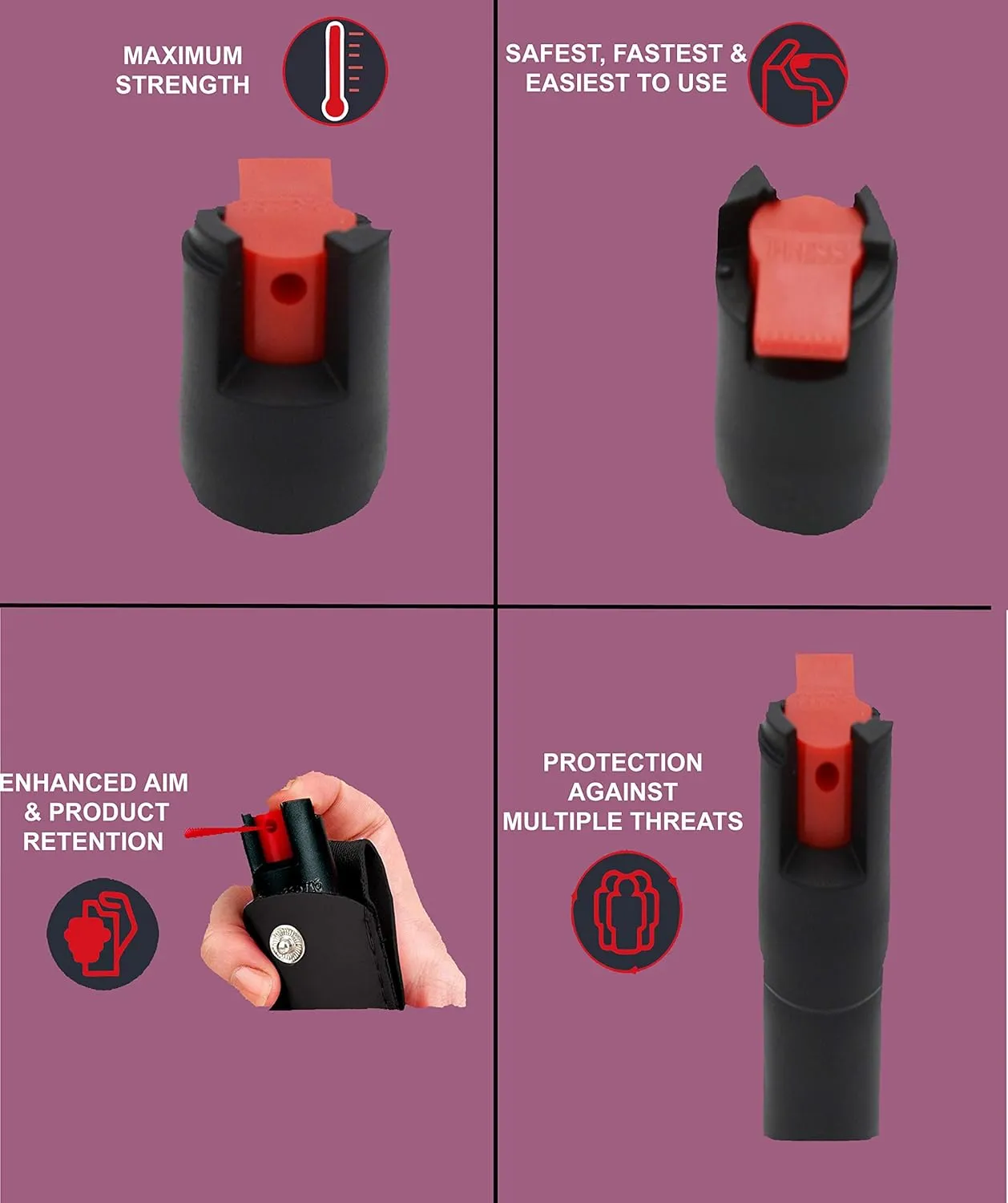 Wholesale Lot Pepper Spray Maximum Strength 1/2 oz Compact Size Police Grade Formula Best Self Defense Tool for Women with Leather Case