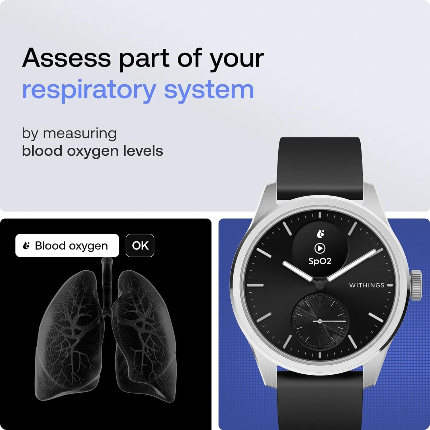 Withings ScanWatch 2 - Hybrid Smart Watch, Heart Rate Monitoring, Fitness Tracker, Cycle Tracker, Sleep Monitoring, GPS Tracker, 30-Day Battery Life, Android & Apple Compatible, HSA/FSA