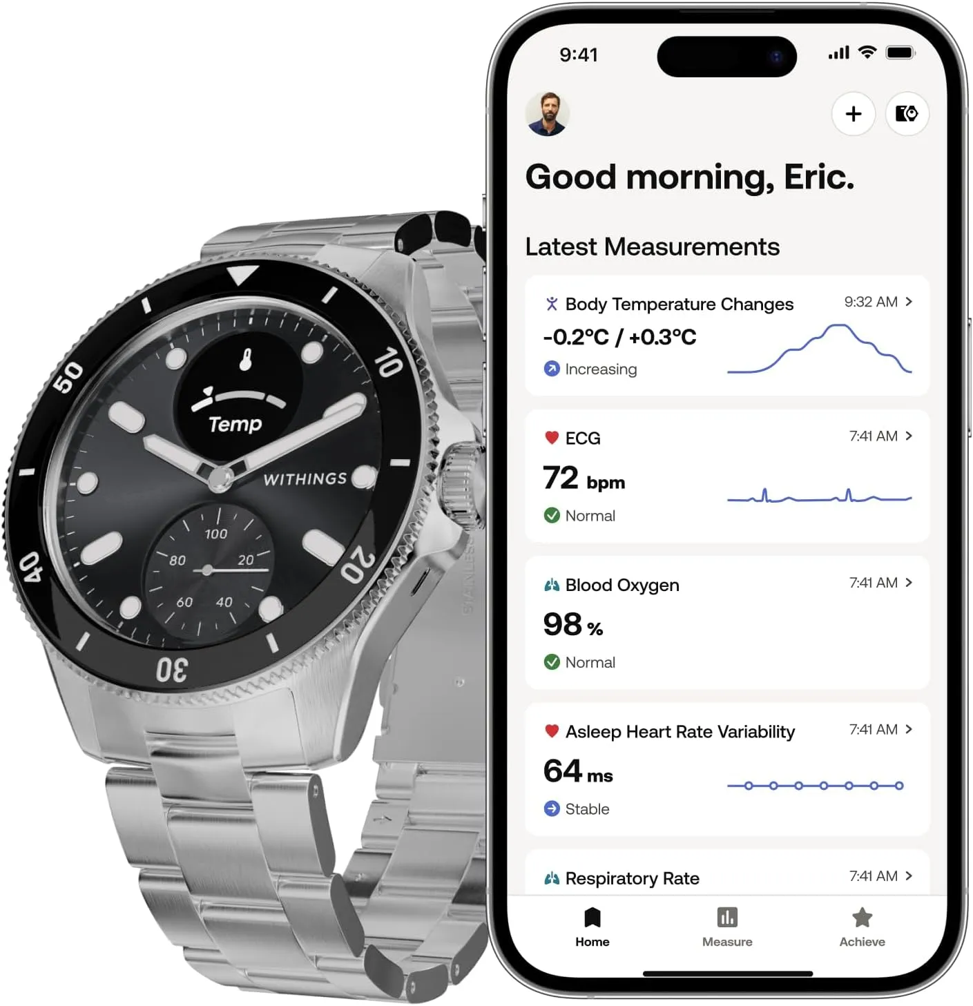 Withings Scanwatch Nova - Heart Health Hybrid Smart Watch for Men & Women - SPO2, Temperature Monitoring, Sleep, Respiratory Health, Cycle Monitoring, 30-Day Battery Life, Apple iOS/Android