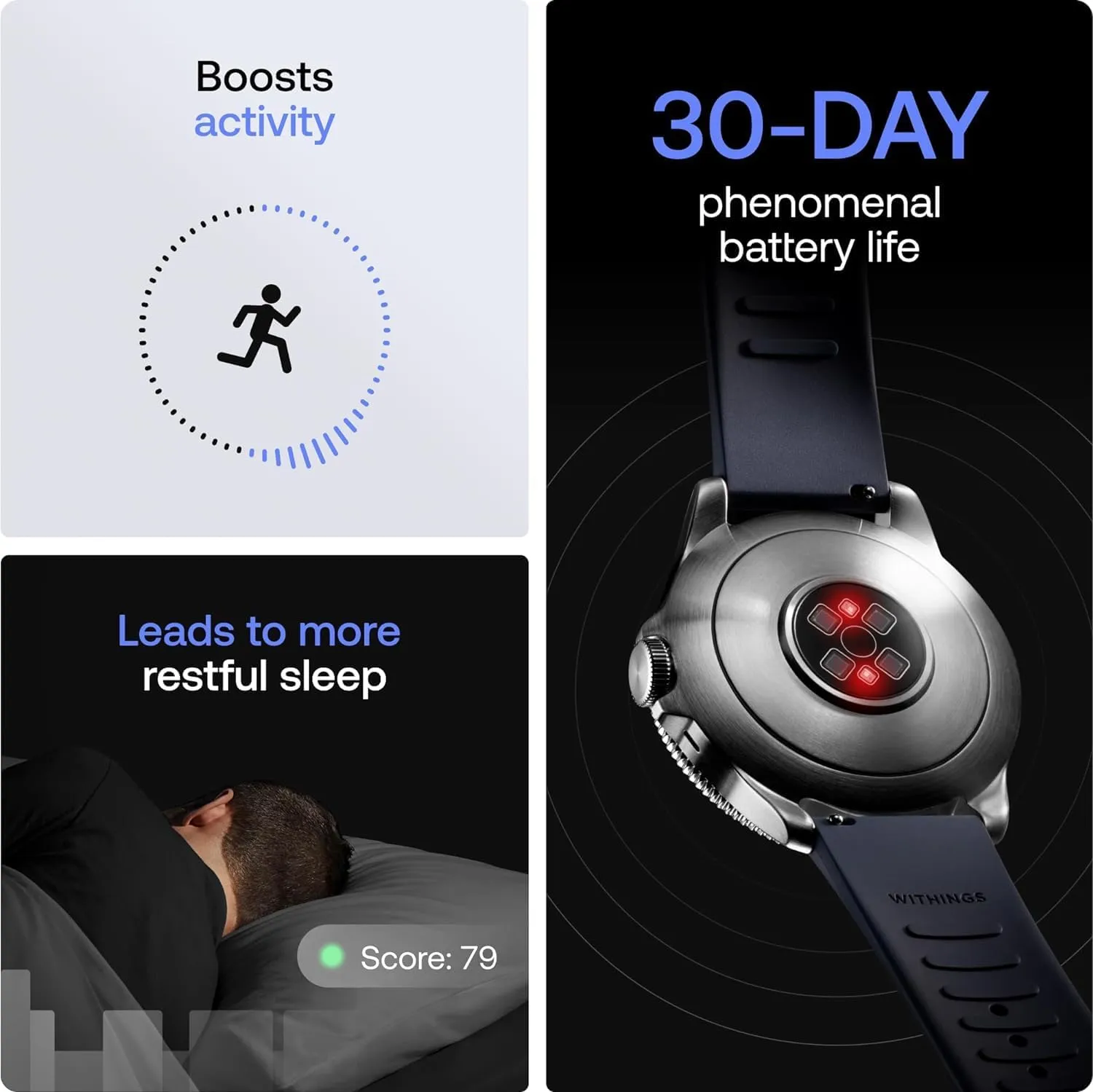 Withings Scanwatch Nova - Heart Health Hybrid Smart Watch for Men & Women - SPO2, Temperature Monitoring, Sleep, Respiratory Health, Cycle Monitoring, 30-Day Battery Life, Apple iOS/Android