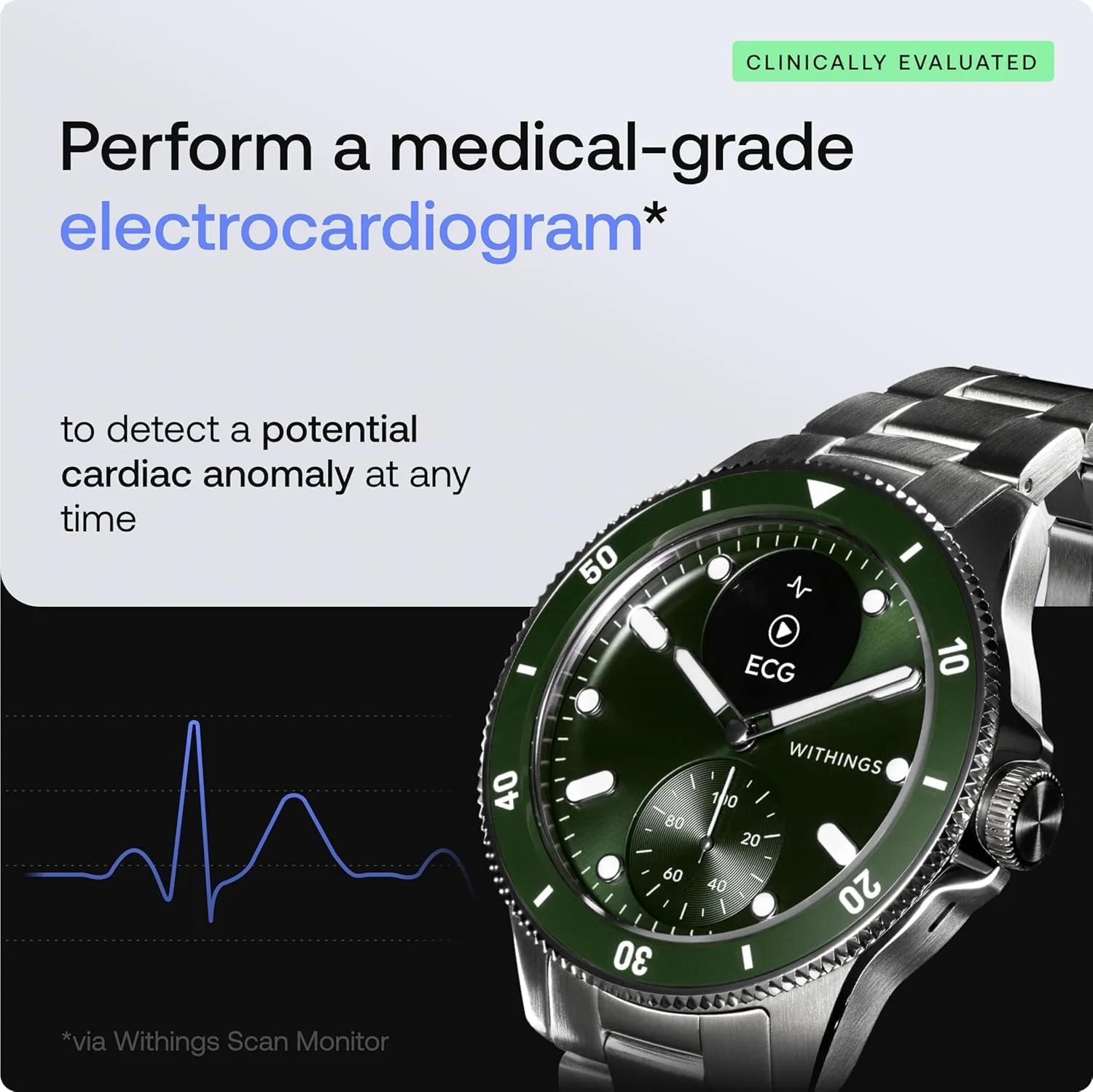 Withings Scanwatch Nova - Heart Health Hybrid Smart Watch for Men & Women - SPO2, Temperature Monitoring, Sleep, Respiratory Health, Cycle Monitoring, 30-Day Battery Life, Apple iOS/Android