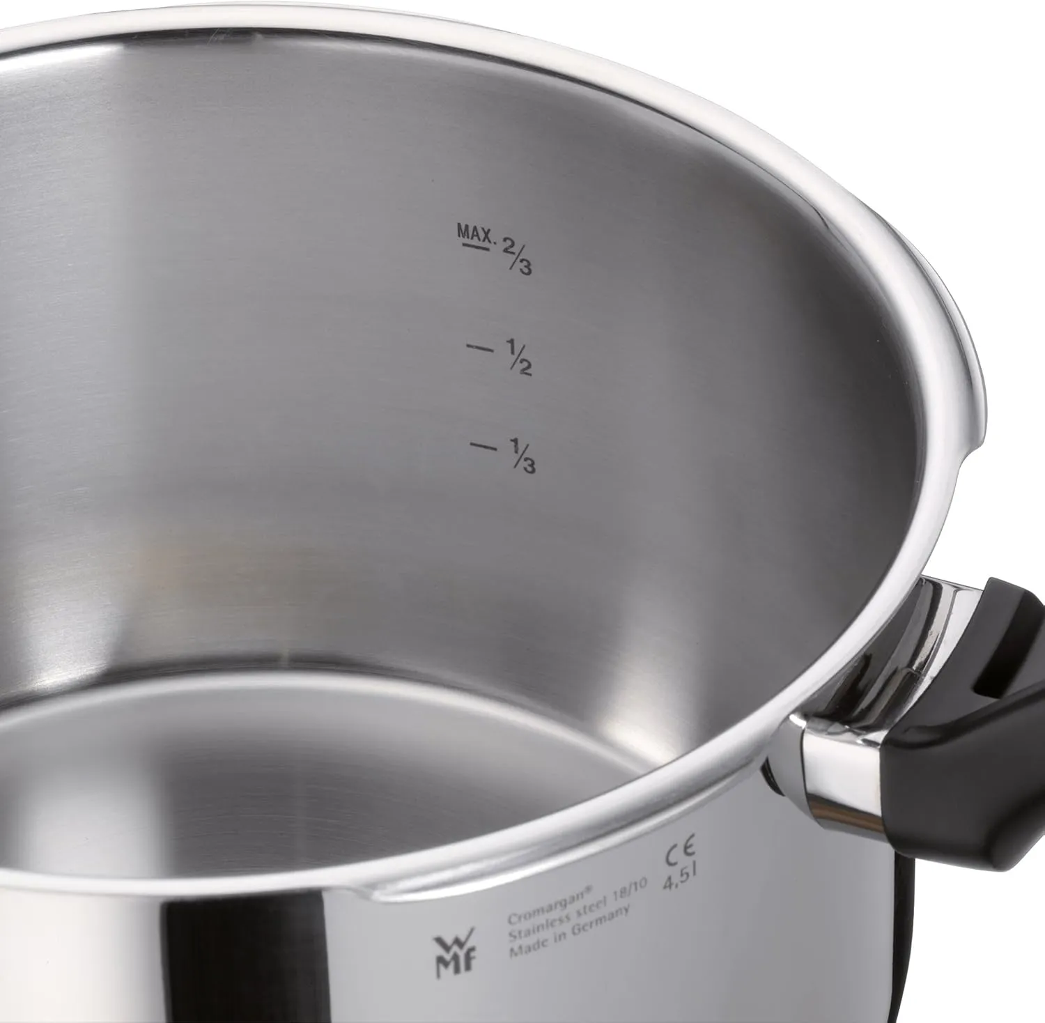 WMF Perfect Pressure Cooker 4.5L with Insert Ø 22 cm Made in Germany Inside Scale Cromargan® Stainless Steel Suitable for Induction Hobs