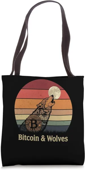 wolf blockchain digital finance investment power Bitcoin Tote Bag